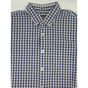Vineyard Vines Collegiate Shirt Men's Medium Button Front Short Sleeve Plaid‎